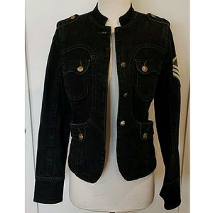 Seven 7 Black Jean Fitted Jacket